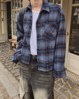 ブロイダメージチェッククロップシャツ