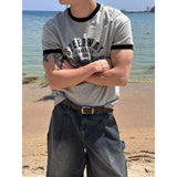 [S/S] コットンプリントリンガーハーフTシャツs(3color)