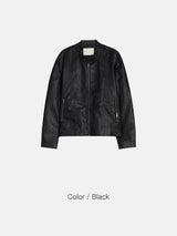 Bella Biker Leather Jacket (2color)
