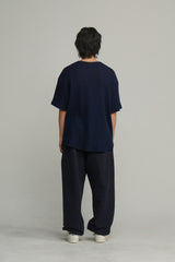 Crew neck s/s waffle tee/deep-navy