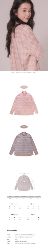 RABBIT LABEL CHECK SHIRTS (PINK)