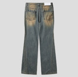 Summer Cool Oil Washed Flare Denim Pants