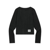ソフトニットボタンロングスリーブTシャツ