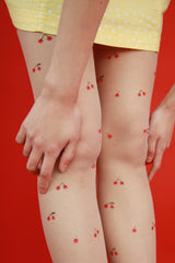 cherry print tights