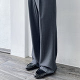 Textured Wide-Leg Trousers