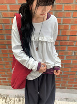 26FW★ [BAONHAUS] コイレン フリル ロングスリーブ Tシャツ
