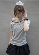 adorntie オフショルダー Tシャツ (grey)