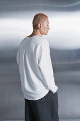 ESSENTIAL PLEAT U-NECK TEE (Off-White)