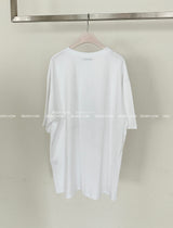 Rose lettering four seasons boxy short-sleeved T-shirt