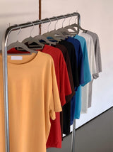 [A-T0107] テンセルレイヤードクロップ半袖Tシャツ (8色)
