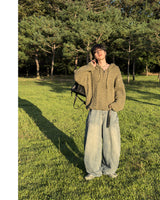 Lune Cable Half Zip-Up Hoodie Knit