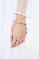NO.598 [SILVER] WAVE TWO HOLD BALL BRACELET