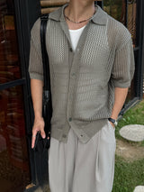 Port punching collar cardigan