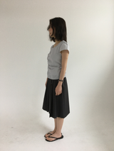 pleated button blouse (2color)