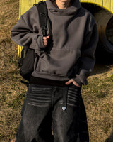 Urban crop high-neck fleece hoodie