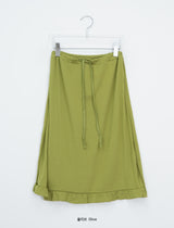 Tecto Summer Frill Banding Midi Skirt