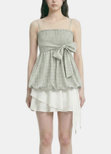 Solin Ribbon Check Babydoll Top