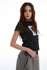 ポルカドットスパイダーTシャツ [ブラック]