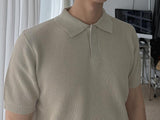 ASCLO ヒドゥンボタン マッスル ショートスリーブニット (4color)