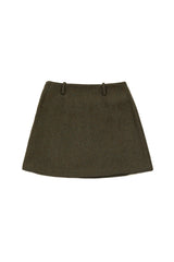 Mini Wool Skirt [Khaki]