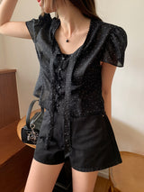 [MADE] Shimiz Dotted Puff Blouse
