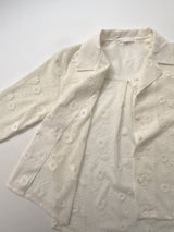 Flower Net Collar Neck Shirt