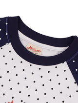 オーバーサイズフィットのラグランドットTシャツ ホワイト (FCF3TS648W)