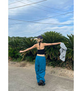 WIDE TUCK NYLON PANTS