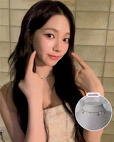 [Aespa Karina Necklace] Little Stars Choker Necklace - Silver Color