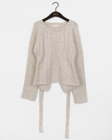 Napol wool back slit string ribbed knitwear