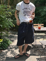 [Unisex] シックレタリングバミューダパンツ