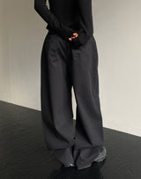 double pintuck wide pants