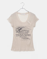 Dien lettering printed button short sleeve T-Shirt