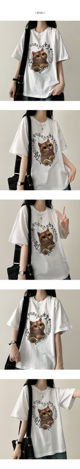 Heart Cat 半袖Tシャツ