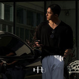 [HFORUS MADE]Forus Uネックハーフスリーブス イン ブラック