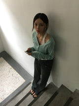 [Jericore/y2k] グルーヴ ポケット ドロップ ローライズ デニムパンツ (2c)