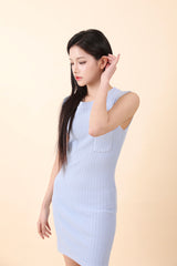 Simple Sleeveless Mini Onepiece Blue