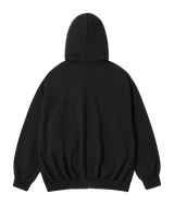 25FW OVERLAPPING HOODIE ZIP UP BLACK