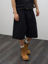 Or one-tuck burmuda denim 2color