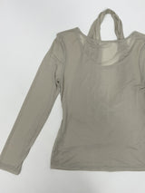 Shirred halterneck layered T-shirt