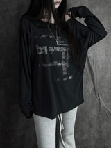 blur lettering loose fit off T (2color)