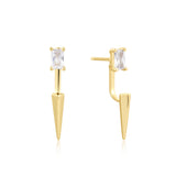 Point 925 Silver + 14k gold plating Earring / Ear Jacket E053-06G