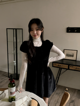 [SHOPPERMADE] Velvet Puff Mini Dress