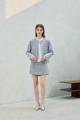 CHERISH TWEED SKIRT PANTS / SKY BLUE