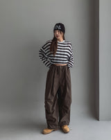 モアナストッパーピンタックワイドパンツ
