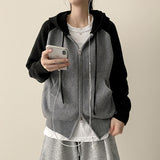 Mirror color matching Nagrang two-way hooded zip-up
