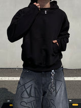 Louis High-Neck Muji Cropped Hoodie 3C