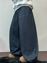 MINK🐻🧸RIVET STRING LONG WIDE PANTS 💙🖤2COLOR