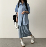  Sundy Charlang Cool Denim Long Skirt [Short & Basic Selection] Lyocell Fabric