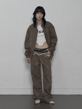 STUDDED SUEDE JACKET BROWN